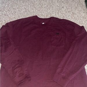 Nike Men's Burgundy Long Sleeve Tee